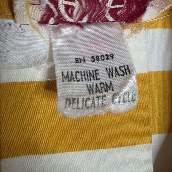 VTG 80s Katie MFG Mustard Stripe Dolman Pocket Dress ILGWU USA, sz Medium - Picture 8 of 9